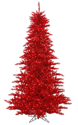 Vintage Red Colored Christmas Tree