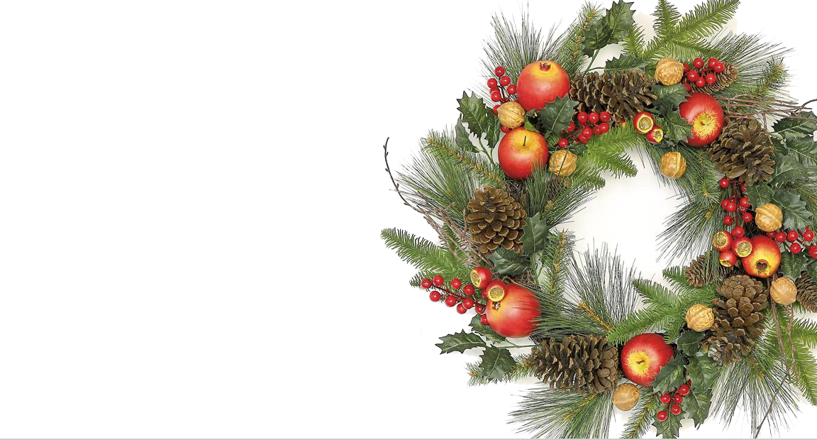Decorated Artificial Christmas Wreaths