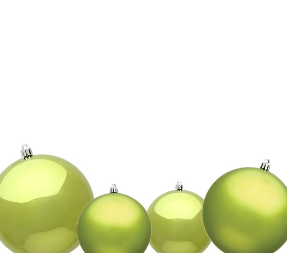 Lime Christmas Ball Ornaments
