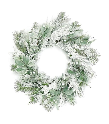 Snow Shimmer Wreath 22"