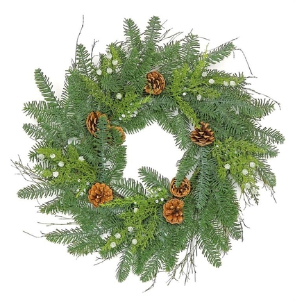 Hemlock & Juniper Wreath 24"