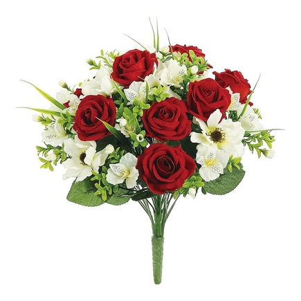 Christmas Rose & Anemone Flower Bouquet 17" Set of 3