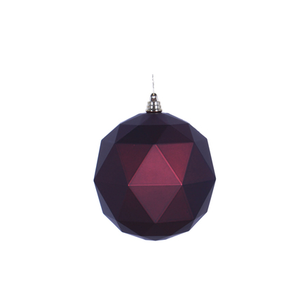 Aria Geometric Sphere Ornament 6" Set of 4 Burgundy Matte