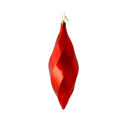 Arielle Drop Ornament 8" Set of 6 Red Shiny