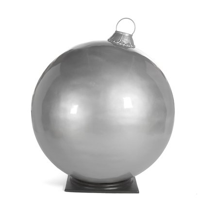 Giant Outdoor Ball Ornament 33.5" Glossy Silver