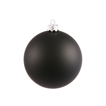 Black Ball Ornaments 8" Matte Set of 4