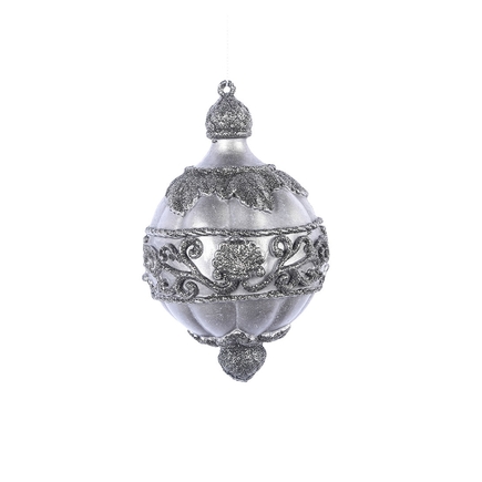 Blanche Ornament 6.5" Set of 3 Antique Silver