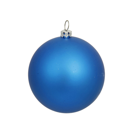 Blue Ball Ornaments 5" Matte Set of 4