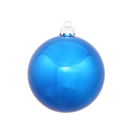 Blue Ball Ornaments 12" Shiny Set of 2