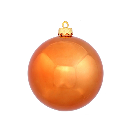 Burnished Orange Ball Ornaments 3" Shiny Set of 12