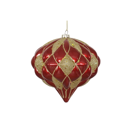 Calypso Ornament 5.7" Set of 2 Red/Gold