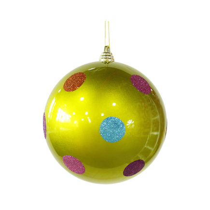 Lola Ball Ornament 8" Set of 2 Lime