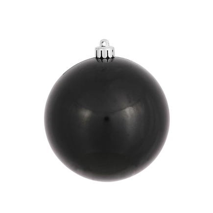 Black Ball Ornaments 4" Candy Finish Set of 6