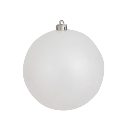 White Ball Ornaments 4" Candy Finish Set of 6