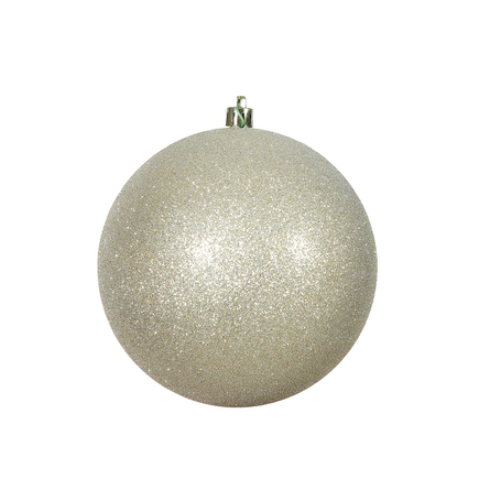 Champagne Ball Ornaments 4.75" Glitter Set of 4