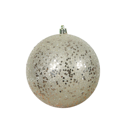 Champagne Ball Ornaments 8" Sequin Set of 4