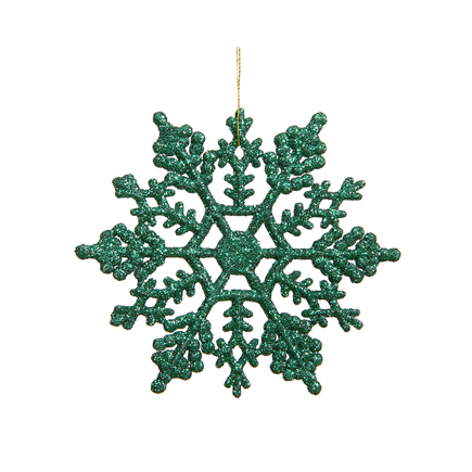Christmas Snowflake Ornament 4" Set of 24 Green