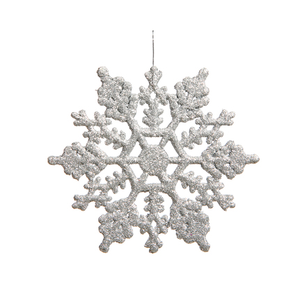 Christmas Snowflake Ornament 4" Set of 24 Silver