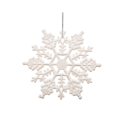 Large Christmas Snowflake Ornament 6.25" Set of 12 White