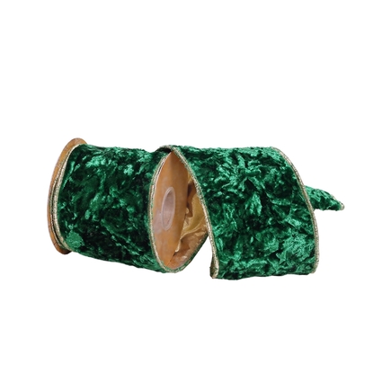 Crushed Velvet Ribbon 4" Emerald