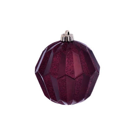 Elara Sphere Ornament 5" Set of 3 Burgundy