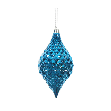 Elvis Diamond Cut Ornament 6" Set of 4 Blue