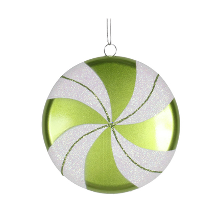 Dolce Flat Candy Ornament 6" Set of 2 Lime