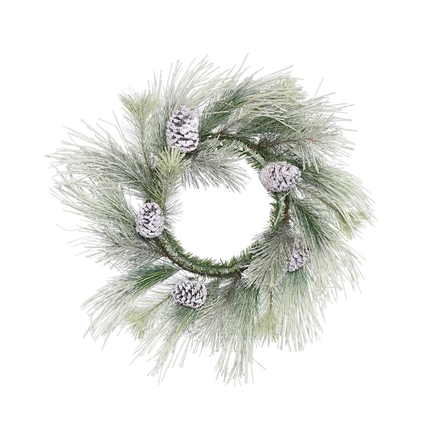 Frosted Brush Pine Wreath 22" 