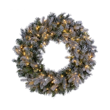 Frosted Frasier Fir Wreath LED 24"