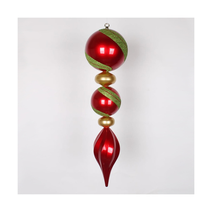 French Ball Finial 30.5" Red