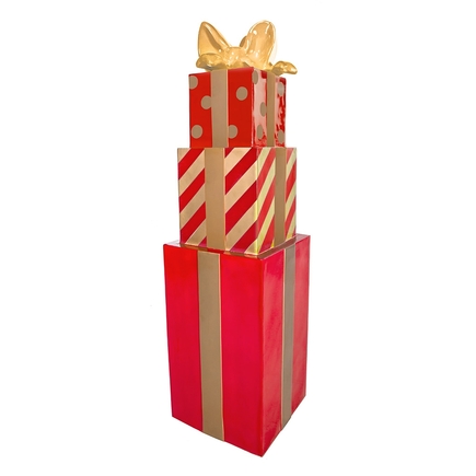 Christmas Gift Box Tower 67" Red