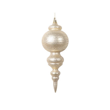Giselle Finial Ornament 10" Set of 2 Champagne