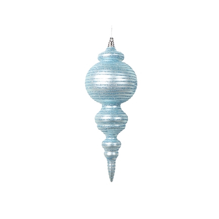 Giselle Finial Ornament 10" Set of 2 Ice Blue