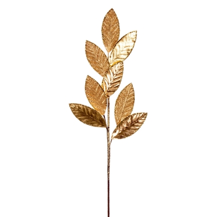 Metallic Magnolia Leaf Spray 27.5" Set of 3 Gold