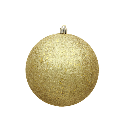 Gold Ball Ornaments 12" Sequin Set of 2