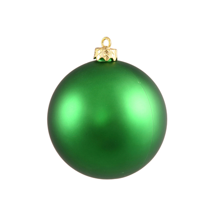 Green Ball Ornaments 4" Matte Set of 6