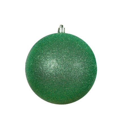 Green Ball Ornaments 3" Glitter Set of 12