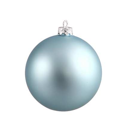 Ice Blue Ball Ornaments 6" Matte Set of 4