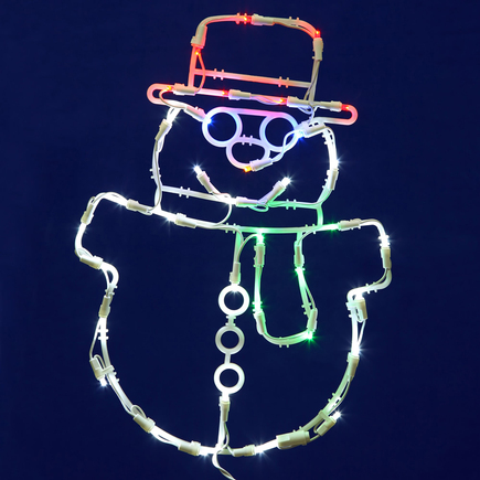 LED Snowman Window Decor 17" x 12"