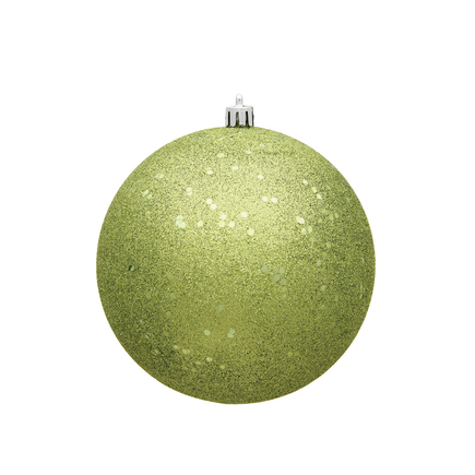 Lime Ball Ornaments 6" Sequin Set of 4