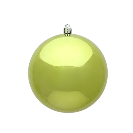 Lime Ball Ornaments 10" Shiny Set of 2