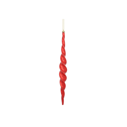 Luna Icicle Ornament 14.6" Set of 2 Red