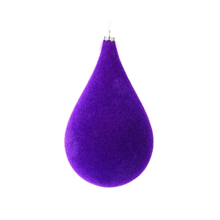 Soft Felt Teardrop Ornament 10.5" Set of 2 Purple
