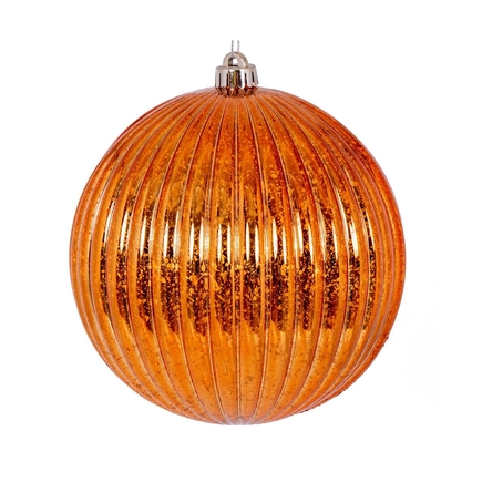 Mars Ball Ornament 4" Set of 6 Burnished Orange