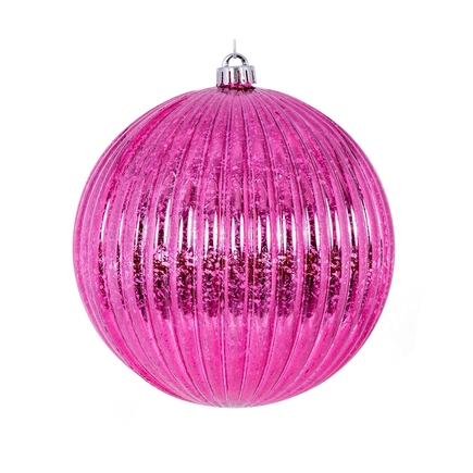 Mars Ball Ornament 4" Set of 6 Pink