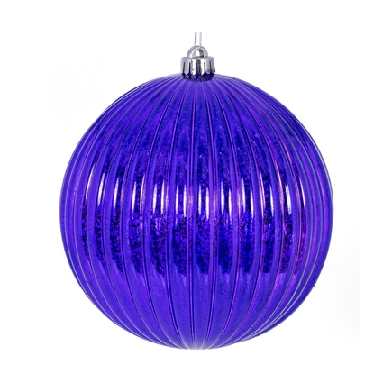 Mars Ball Ornament 4" Set of 6 Purple