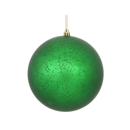 Green Ball Ornaments 6" Faux Mercury Matte Set of 4