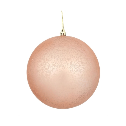 Rose Gold Ball Ornaments 4" Faux Mercury Matte Set of 6