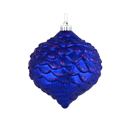 Clara Pinecone Ornament 6" Set of 6 Cobalt