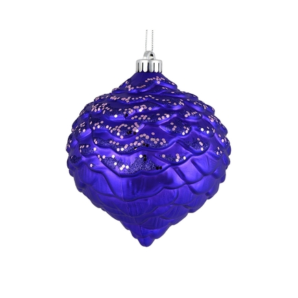 Clara Pinecone Ornament 6" Set of 6 Purple
